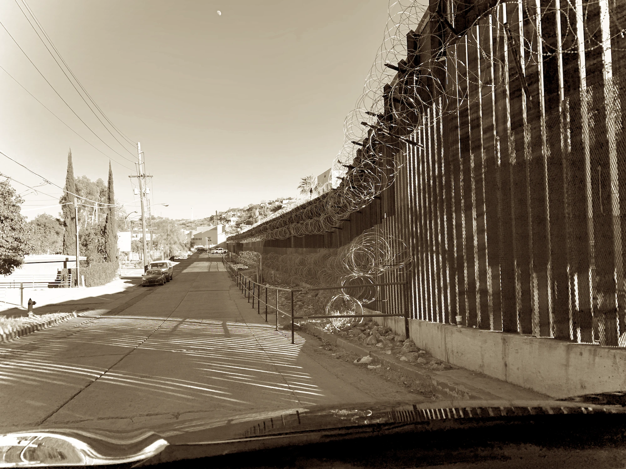 The US/Mexico Border Wall in Nogales, AZ