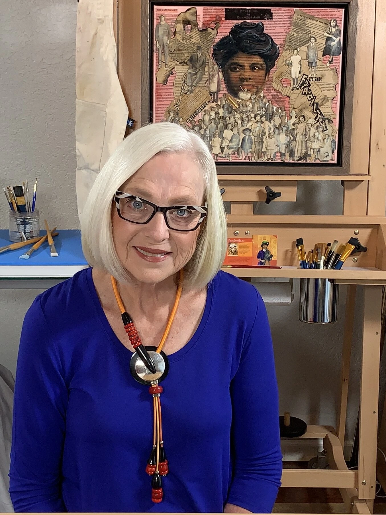 Patsy Ferrell in her studio, Tubac, Arizona