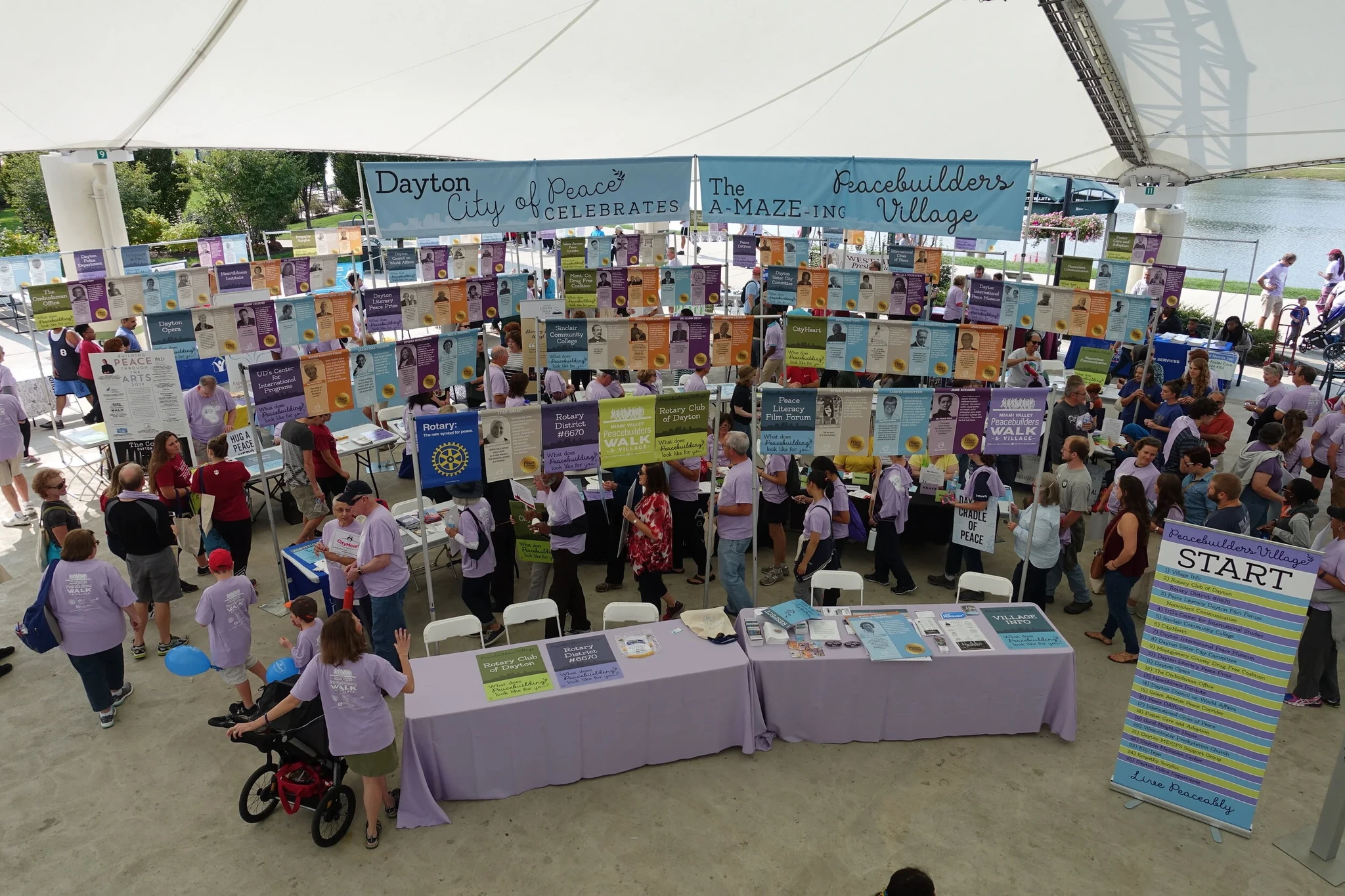 peacebuilder walk & village, dayton, oh - Organized in 2018 in partnership with local Rotary Clubs and nonprofits.